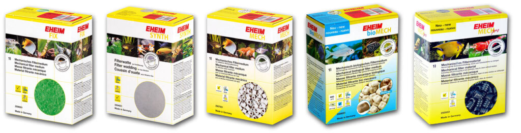 Eheim Fix, Synth, Mech, Bio mech en Mech pro zijn allemaal mechanische filtermaterialen.