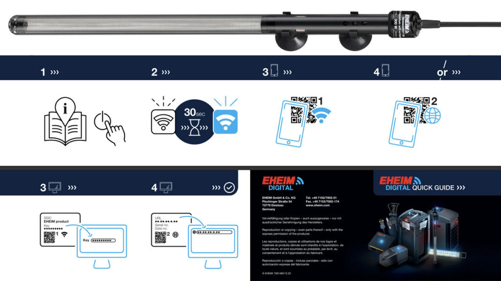 De EHEIM thermocontrol+ e is een slimme aquariumverwarming die eenvoudig bediend kan worden via smartphone, tablet of PC/MAC. Voor sommige gebruikers biedt deze functie extra gemak en voor anderen zekerheid omdat ze meldingen ontvangen wanneer de watertemperatuur afwijkt van de ingestelde waarde.